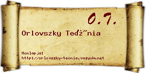 Orlovszky Teónia névjegykártya